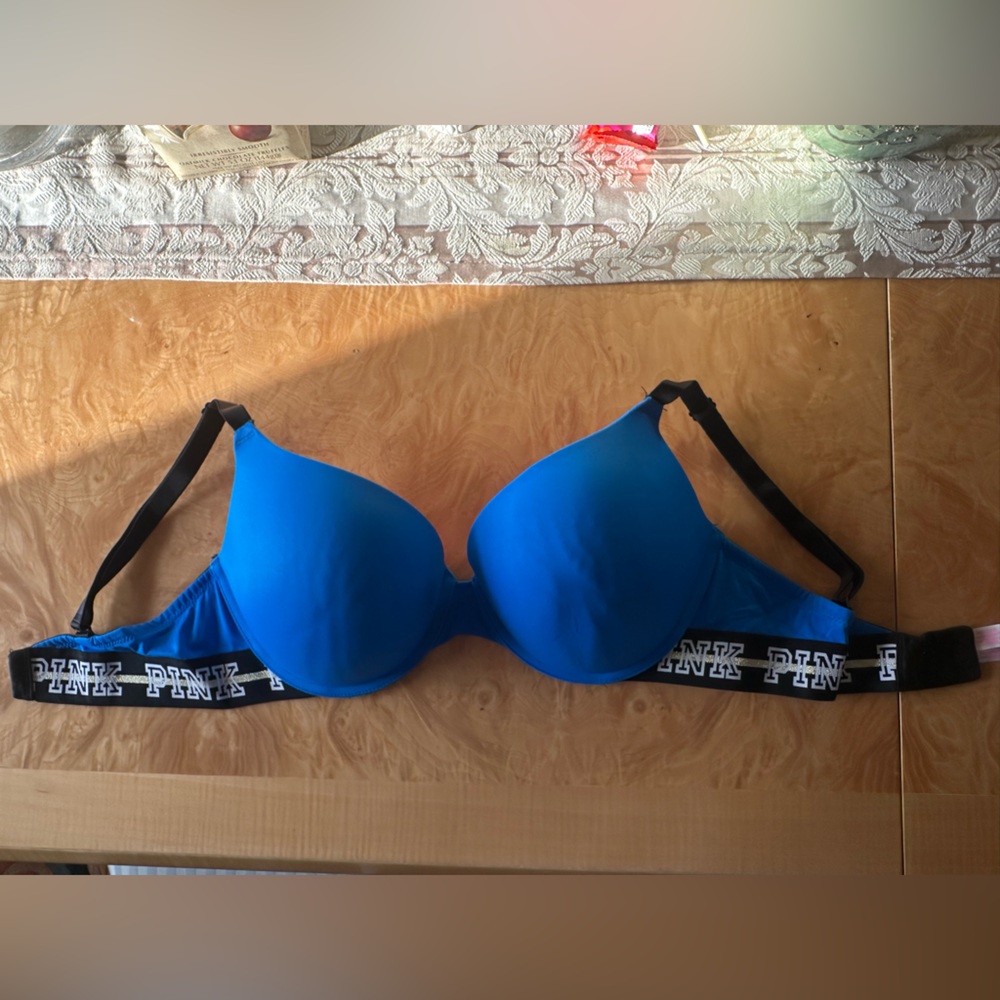 VS Pink Blue wear everywhere push up bra 34DD